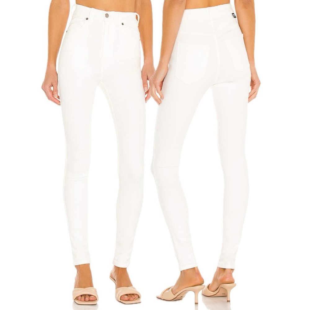 DR.DENIM Moxy Super-Stretch High-Waist Cotton-Blend Skinny Jeans (Off White)
